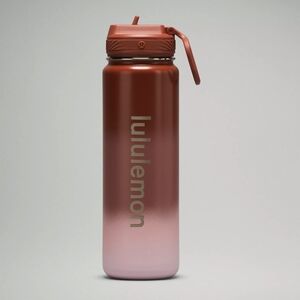NEW Lululemon Back to Life Sport Bottle 24oz Pink Pastel/Spiced Chai *flaw
